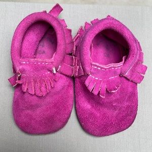 Freshly Picked: magenta suede moccasins